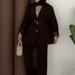 Dadfit Premium Blazer İkili Takım - Kahverengi