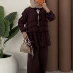 Sunset Bağcıklı Tensel İkili Takım - Bordo