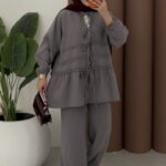 Sunset Bağcıklı Tensel İkili Takım - Gri