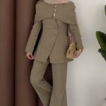 Deluxe Pelerin Blazer İkili Takım - Haki