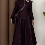 Ghalia Fermuarlı Kot Etekli Takım -  Mürdüm