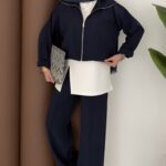 Crop Tensel İçlikli İkili Takım - Lacivert