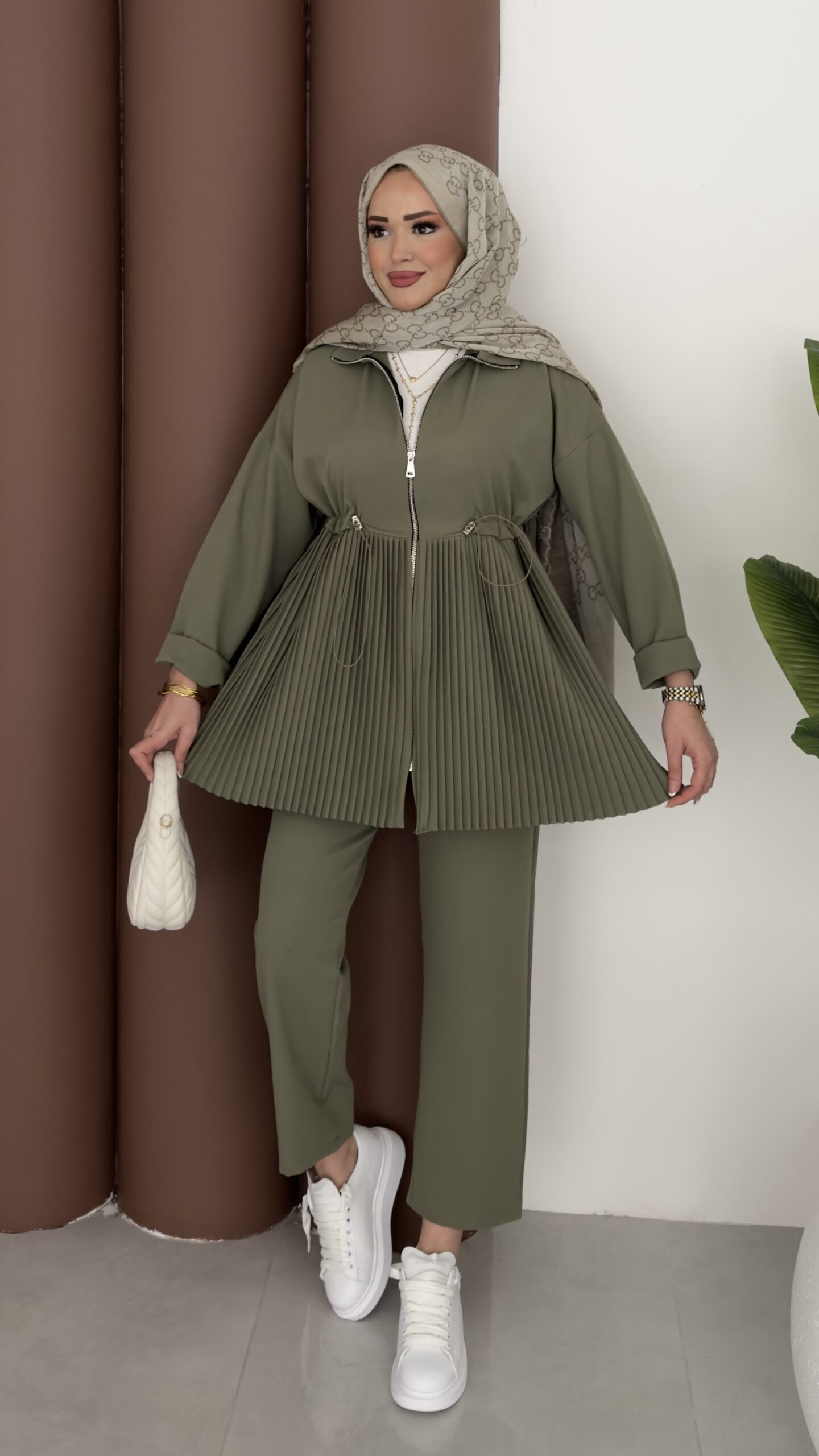 img_7679 Bonita Dabıl Piliseli İkili Takım - Haki - Görsel 1