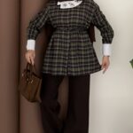 İpekyl Yakası Taşlı Ekose Gömlek - Haki