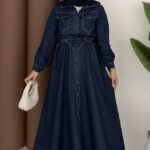 Heidi Denim Elbise - Koyu Mavi