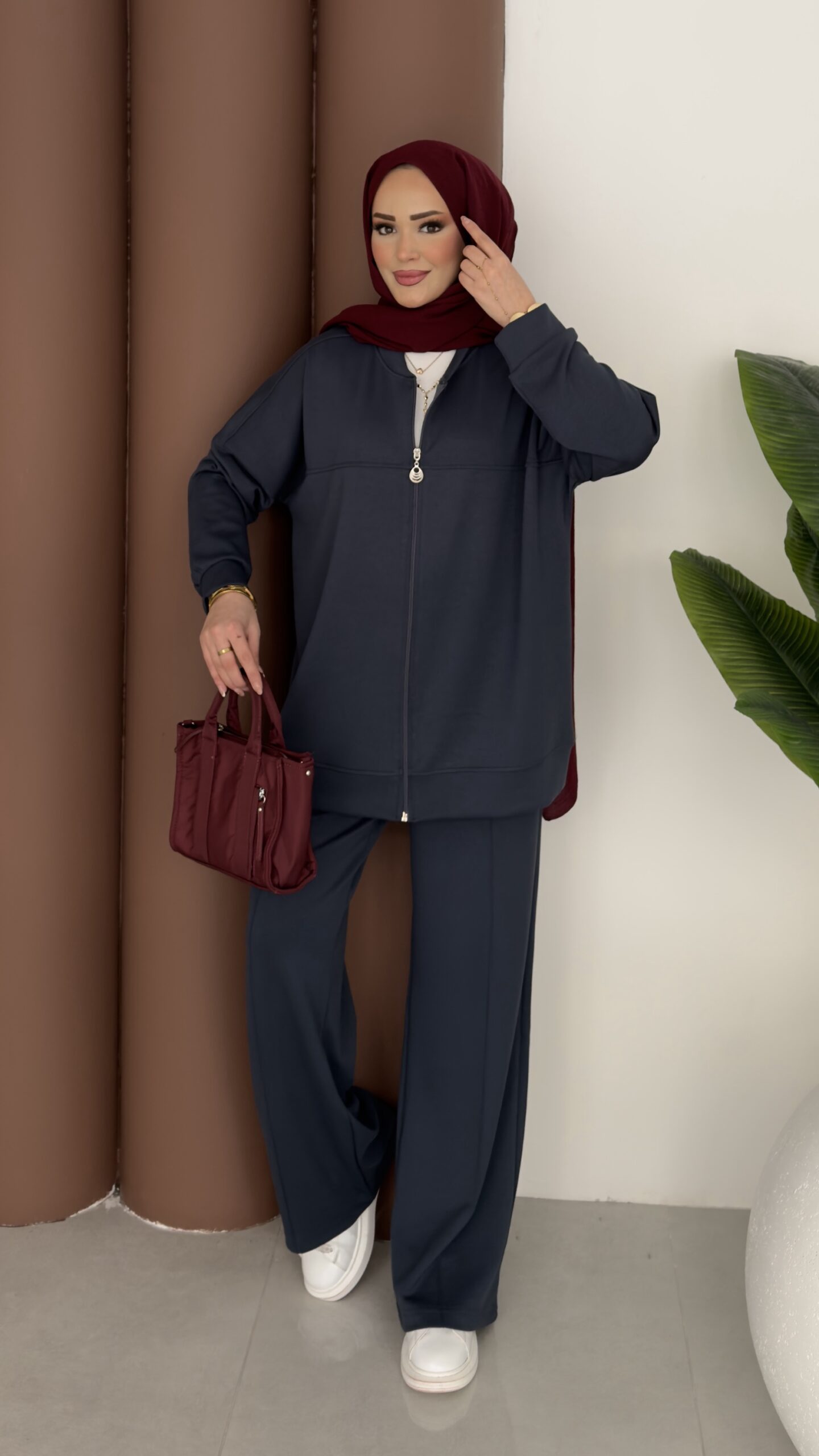 img_8364 Oysh Muadil Fermuarlı İkili Takım - Antrasit - Görsel 1