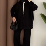 Fermuarlı Basic İkili Takım - Siyah