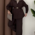 Vesna Basic Kemerli İkili Takım - Kahverengi