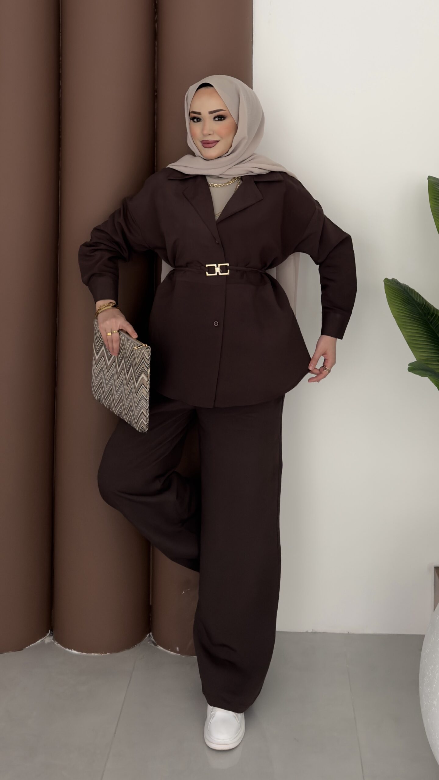 img_2200-scaled-1.jpeg Vesna Basic Kemerli İkili Takım - Kahverengi - Görsel 1