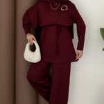 Marjin Oysh Tokalı İkili Takım - Bordo