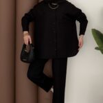 Baggy Keten İkili Takım - Siyah