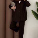 Baggy Keten İkili Takım - Kahverengi