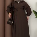 Noir Yandan Bağlamalı Elbise - Kahverengi