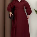 Noir Yandan Bağlamalı Elbise - Bordo