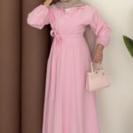 Noir Yandan Bağlamalı Elbise - Pembe