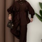 Maison Fırfırlı Tensel İkili Takım - Kahverengi