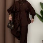 Maison Fırfırlı Tensel İkili Takım - Kahverengi