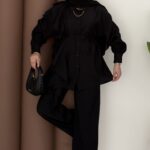 Maison Fırfırlı Tensel İkili Takım - Siyah