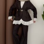 Elite Dantelli Kot İkili Takım - Kahverengi