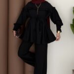 Berry Kuşaklı İkili Takım - Siyah