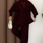 Berry Kuşaklı İkili Takım - Bordo