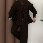 Berry Kuşaklı İkili Takım - Kahverengi