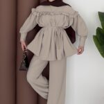 Berry Kuşaklı İkili Takım - Bej