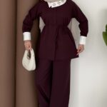 Pandora Taşlı Dabıl İkili Takım - Mürdüm