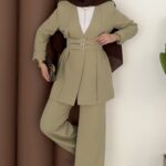 Prime Geniş Kemerli Dabıl İkili Takım - Yağyeşil