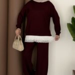 Cocosh Piliseli Oysh İkili Takım - Bordo