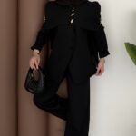 Deluxe Pelerin Blazer İkili Takım - Siyah