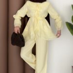 Lady Fırfırlı Vual İkili Takım - Sarı