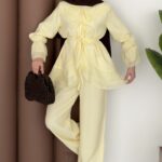 Lady Fırfırlı Vual İkili Takım - Sarı