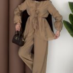 Lady Fırfırlı Vual İkili Takım - Camel