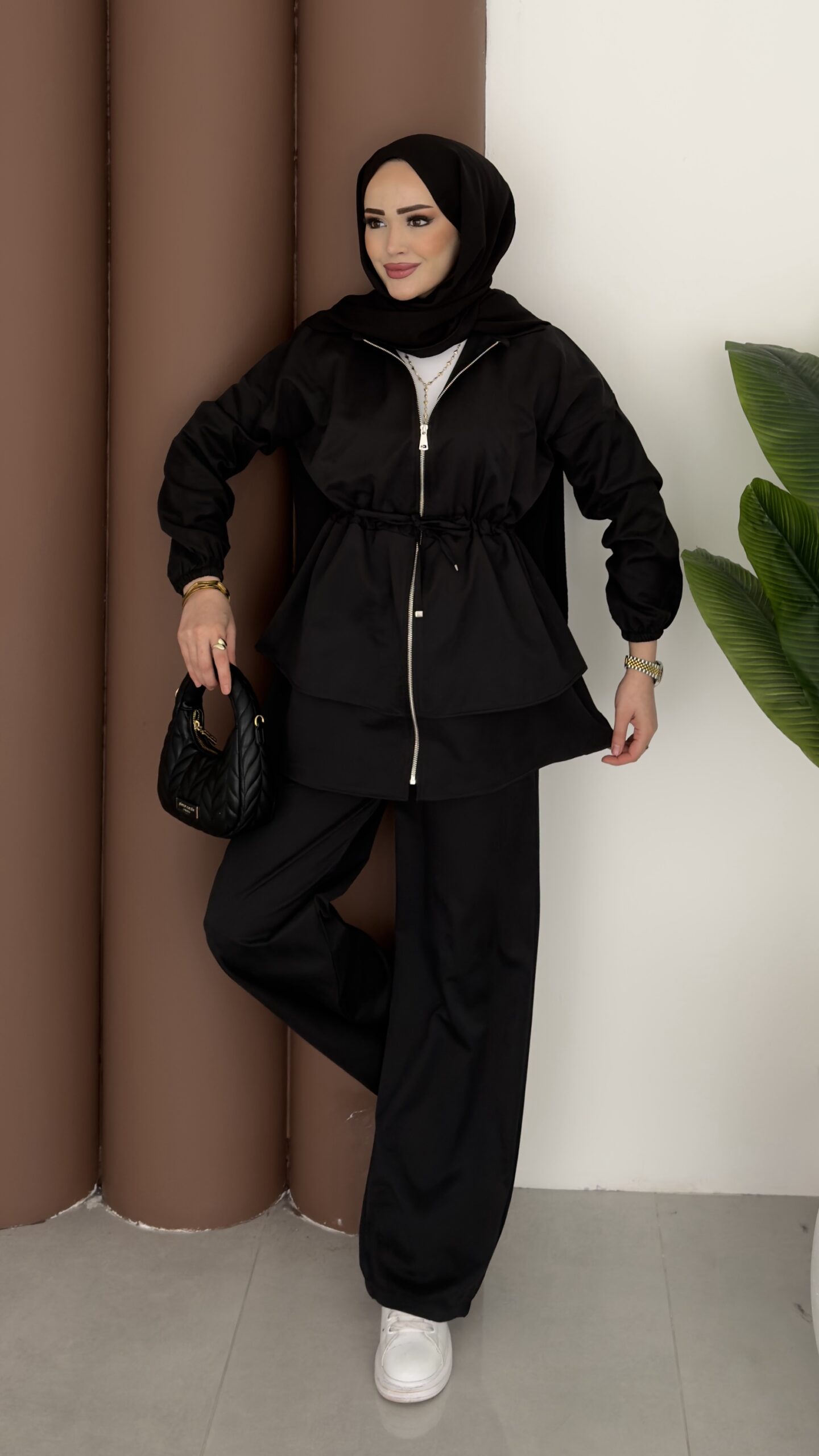 img_5647 Sorti Fermuarlı İkili Takım - Siyah - Görsel 1