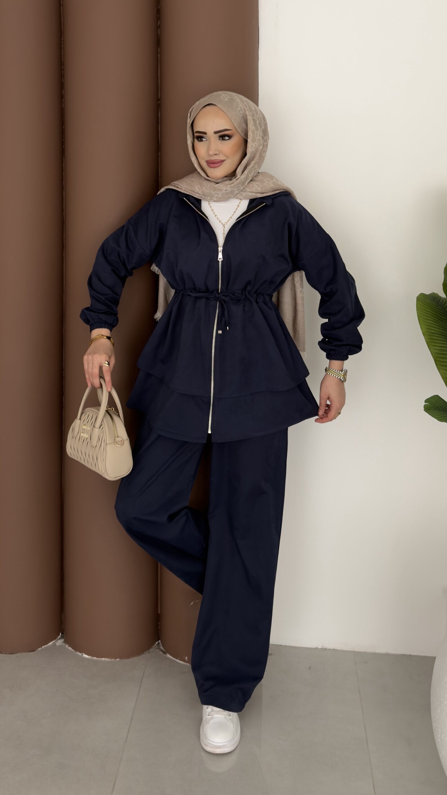 img_5653 Sorti Fermuarlı İkili Takım - Lacivert - Görsel 1