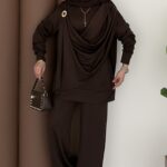 Lili Döküm Yaka Oysh İkili Takım - Kahverengi