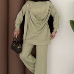 Lily Döküm Yaka Oysh İkili Takım - Yağyeşil