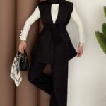 Carel Double Yelekli İkili Takım - Siyah