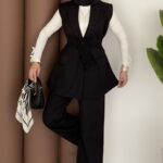 Carel Double Yelekli İkili Takım - Siyah