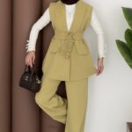 Carel Double Yelekli İkili Takım - Yağyeşil