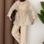 Perry Vual Şal Yaka İkili Takım - Bej