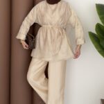 Perry Vual Şal Yaka İkili Takım - Bej