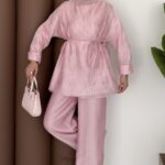 Perry Vual Şal Yaka İkili Takım - Pembe