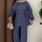 Casual Modal Kemerli İkili Takım - İndigo