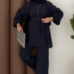 Casual Modal Kemerli İkili Takım - Lacivert