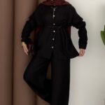 Elinnor Müslin Kemerli İkili Takım - Siyah