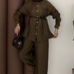 Elinnor Müslin Kemerli İkili Takım - Haki