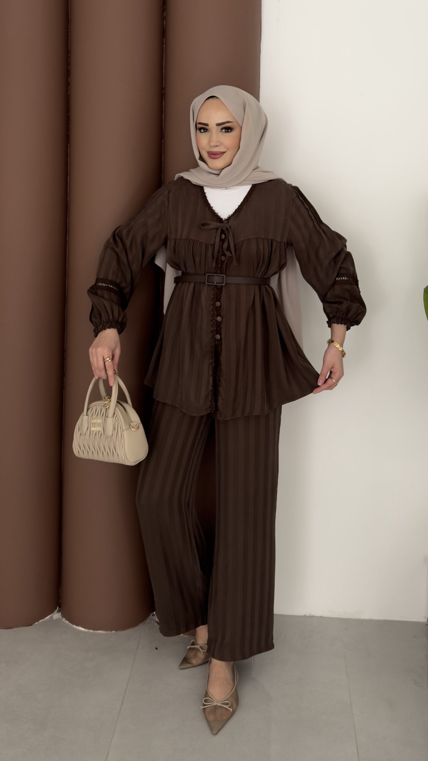 img_7503 Harwest Premium Tensel İkili Takım - Kahverengi - Görsel 1