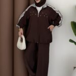 Soft Garnili Modal İkili Takım - Kahverengi